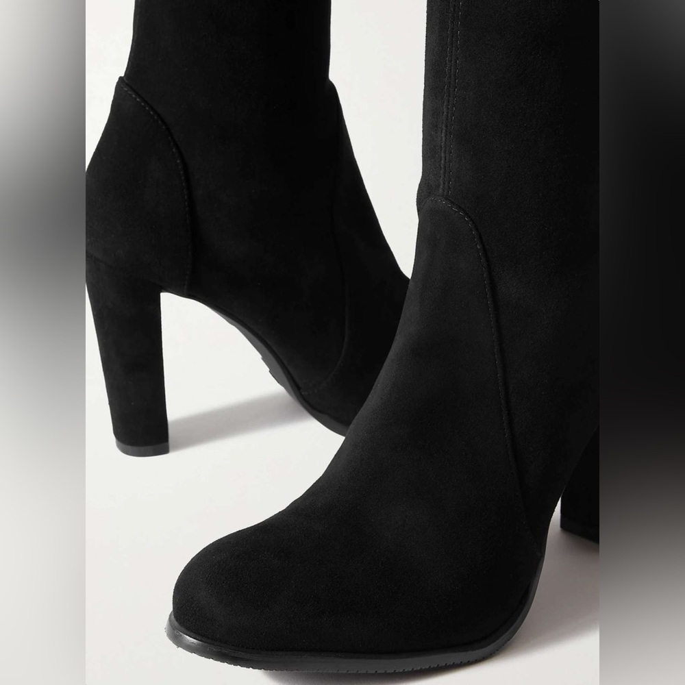 STUART WEITZMAN Highland black suede over-the-knee boots sz 10 - Picture 4 of 11
